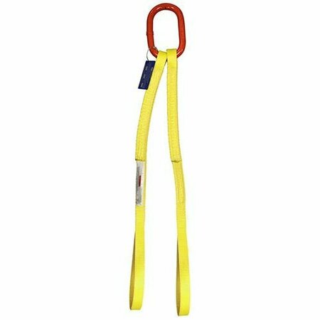 HSI Two Leg Nylon Bridle Slng, Two Ply, 1 in Web Width, 10ft L, Oblong Link to Eye, 6,000lb DO-EE2-801-10